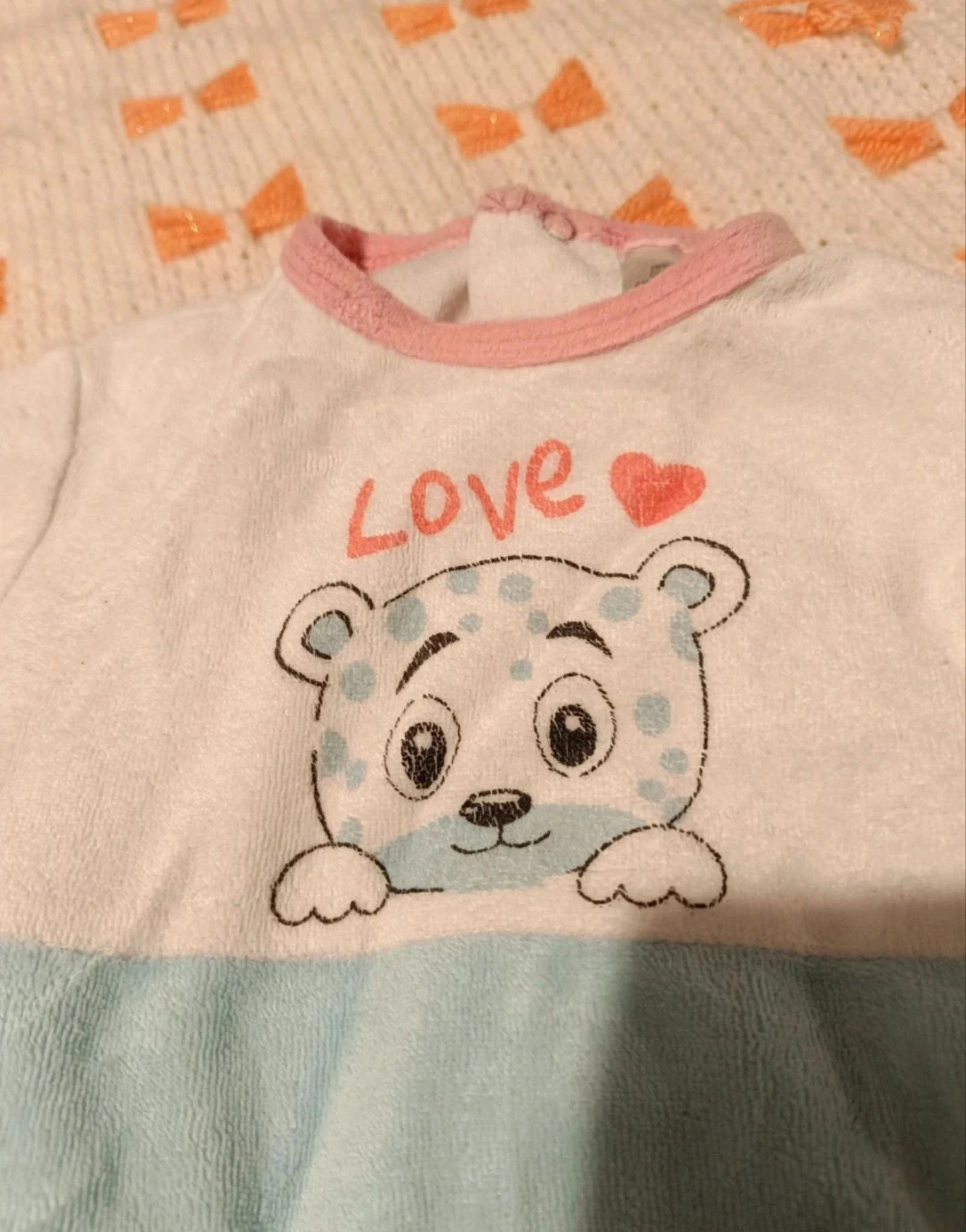 Pijama macacão de veludo para bebê 3 meses - Motivo "Love" – photo 5